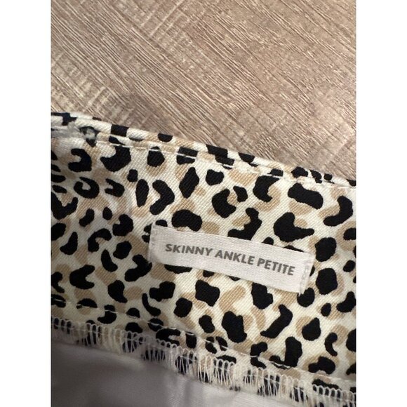Loft Outlet Womens Skinny Ankle Pants Leopard Print 4P Petite Cotton/Spandex - Picture 6 of 8